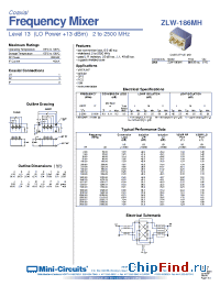 Datasheet ZLW-186MH manufacturer Mini-Circuits