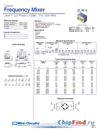 Datasheet ZLW-5 manufacturer Mini-Circuits