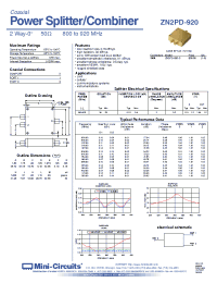 Datasheet ZN2PD-920-S manufacturer Mini-Circuits