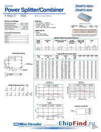 Datasheet ZN4PD-920-S manufacturer Mini-Circuits