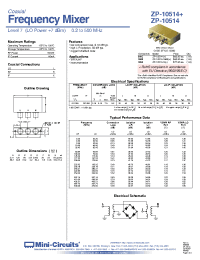 Datasheet ZP-10514-SMB+ manufacturer Mini-Circuits