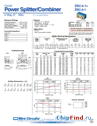 Datasheet ZSC-4-1B+ manufacturer Mini-Circuits