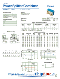 Datasheet ZSC-4-2 manufacturer Mini-Circuits