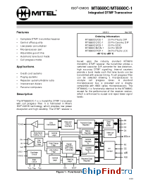 Datasheet MT8880CN-1 manufacturer Mitel
