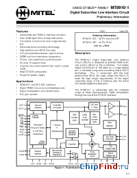 Datasheet MT8910-1AC manufacturer Mitel