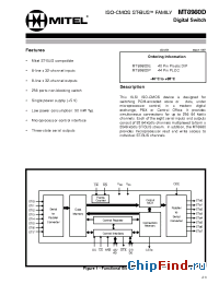 Datasheet MT8980 manufacturer Mitel