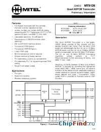 Datasheet MT9126AS manufacturer Mitel