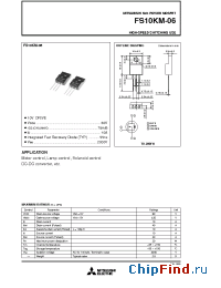 Datasheet FS10KM-06 manufacturer Mitsubishi
