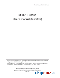 Datasheet M30218MA manufacturer Mitsubishi