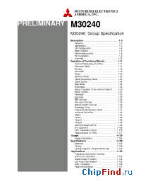 Datasheet M30240 manufacturer Mitsubishi