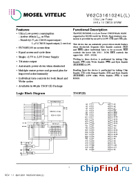 Datasheet V62C3161024LL-100T manufacturer Mosel