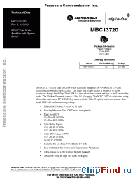 Datasheet MBC13720T1 manufacturer Motorola