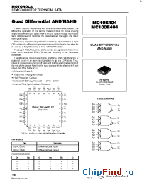 Datasheet MC100E404FN manufacturer Motorola