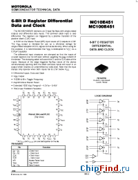 Datasheet MC100E451FN manufacturer Motorola