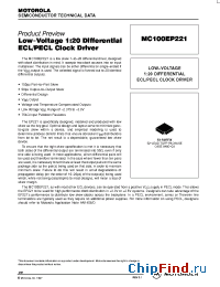Datasheet MC100EP221FN manufacturer Motorola