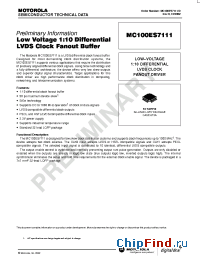 Datasheet MC100ES7111 manufacturer Motorola