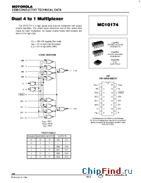 Datasheet MC10174FN manufacturer Motorola