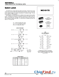 Datasheet MC10175FN manufacturer Motorola