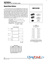 Datasheet MC10192L manufacturer Motorola