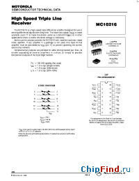 Datasheet MC10216L manufacturer Motorola