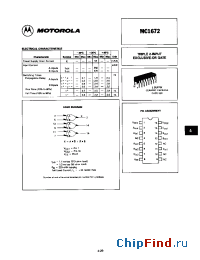 Datasheet MC1672 manufacturer Motorola