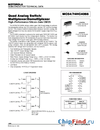 Datasheet MC54HC4066J manufacturer Motorola