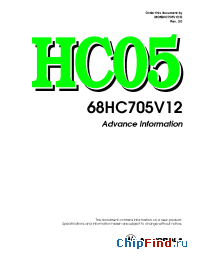 Datasheet MC68HC705V12CFN manufacturer Motorola