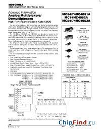 Datasheet MC74HC4053AD manufacturer Motorola