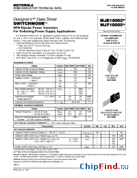 Datasheet MJF18002 manufacturer Motorola