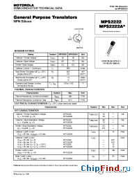Datasheet MPS2222 manufacturer Motorola