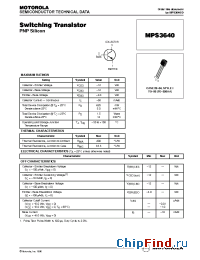 Datasheet MPS3640 manufacturer Motorola