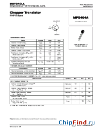 Datasheet MPS404 manufacturer Motorola