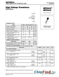 Datasheet MPSA42 manufacturer Motorola