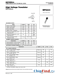 Datasheet MPSA44 manufacturer Motorola