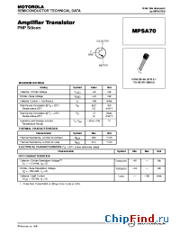 Datasheet MPSA70 manufacturer Motorola