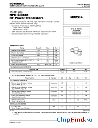 Datasheet MRF314 manufacturer Motorola