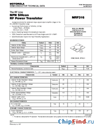 Datasheet MRF316 manufacturer Motorola