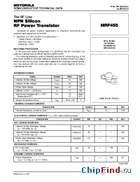 Datasheet MRF455 manufacturer Motorola