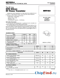 Datasheet MRF464 manufacturer Motorola