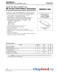 Datasheet MRF5P21180 manufacturer Motorola