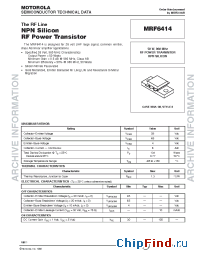 Datasheet MRF6414PHOTOMASTER manufacturer Motorola