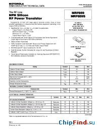 Datasheet MRF859 manufacturer Motorola