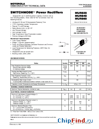 Datasheet MUR820 manufacturer Motorola