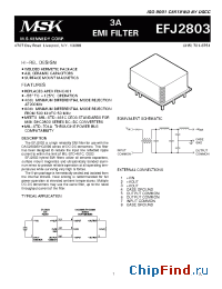 Datasheet EFJ2803 manufacturer M.S. Kennedy