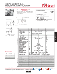 Datasheet K1601TE manufacturer MtronPTI