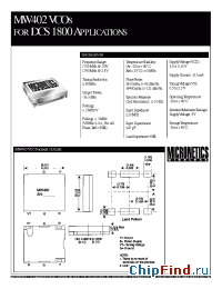 Datasheet MW402 manufacturer Micronetics Wireless