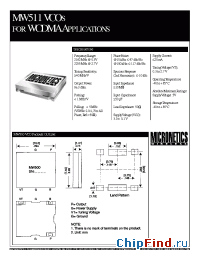 Datasheet MW511 manufacturer Micronetics Wireless