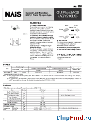 Datasheet AQY210LSX manufacturer Nais