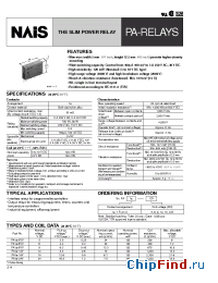 Datasheet PA1A-24V manufacturer Nais