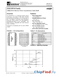 Datasheet EM128P16 manufacturer NanoAmp